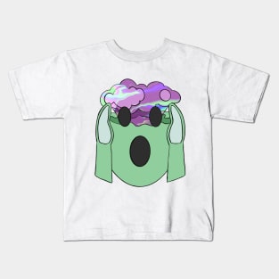 Mind Blown Emoji Trippy Melt Fluid Art Kids T-Shirt